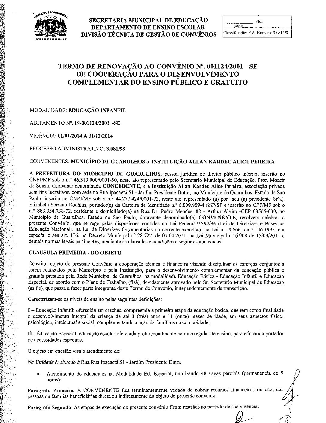 2014 Convenio Educacao